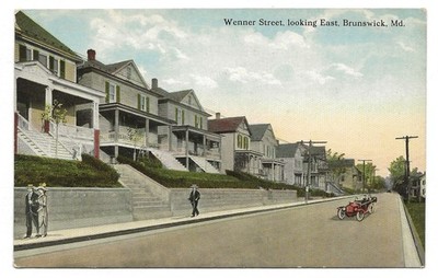 Wenner Street, Brunswick, Maryland; Frederick County history, postcard