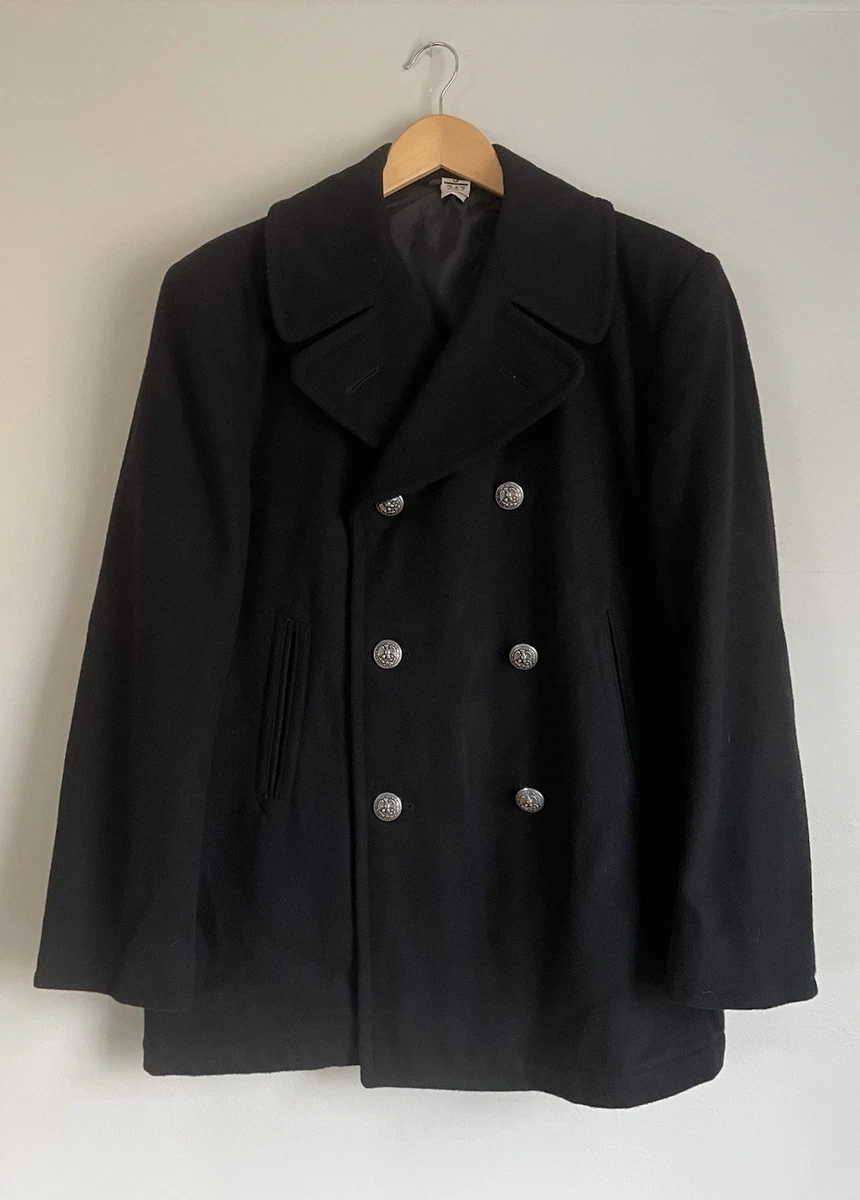 Vintage Navy Pea Coat In Vintage Outerwear Coats & Jackets For Men
