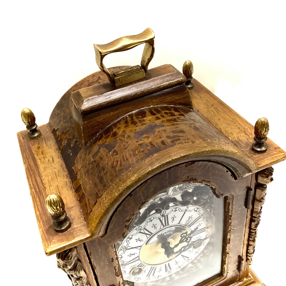 Vintage Tischuhr Kaminuhr Warmink Wuba Mondphasen Schlüssel Top RAR Sammlerstück - Bild 4 von 4