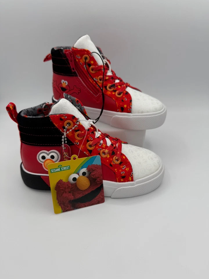 芝麻街 Elmo 学步儿童 男孩 高帮 网球鞋 尺码 10 全新 — 第 3/4 张图片