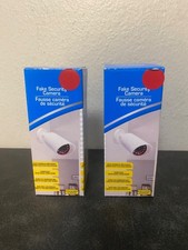 2x Dummy Indoor Security Camera Fake LEDs Home Surveillance - White