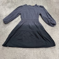 Universal Thread Smocked A-Line Dress Women Medium Blue Ombre Pocket Cotton NWOT