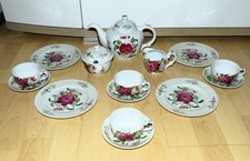 Nippon Japan Ostfriesenrose Tee Service Porzellan 15 tlg Kanne Tasse Eduscho