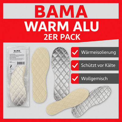 Bama Warm Schuheinlagen 38/39 mit Alu-Schicht   2 Paar Thermo Einlegesohlen