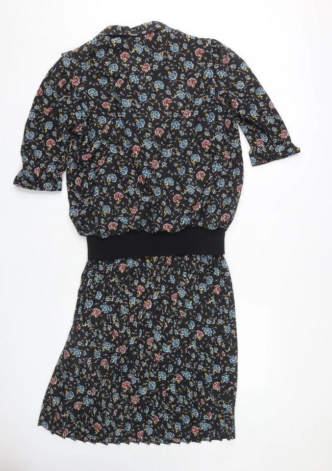 Berkertex Women's Black Floral Sheath Dress, Size 12 - Image 2 of 4