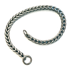 TROLLBEADS Sterling Silver Foxtail Bracelet 5.5" Long Less 1" Clasp Allowance