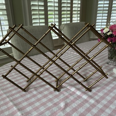 Pier Wine Rack Gold Bamboo Design