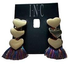 INC Gold Tone Heart Multicolor Thread Tassel ...