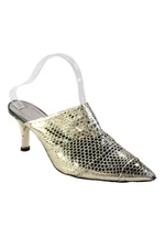 AGL Attilio Giusti Leombruni Womens Metallic Leather Mules Gold Size 40 10