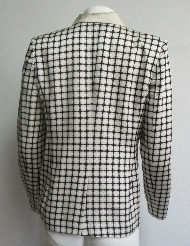 Blazer JOIE Negro a Cuadros Crema Talla 4 Foto 3 de 4
