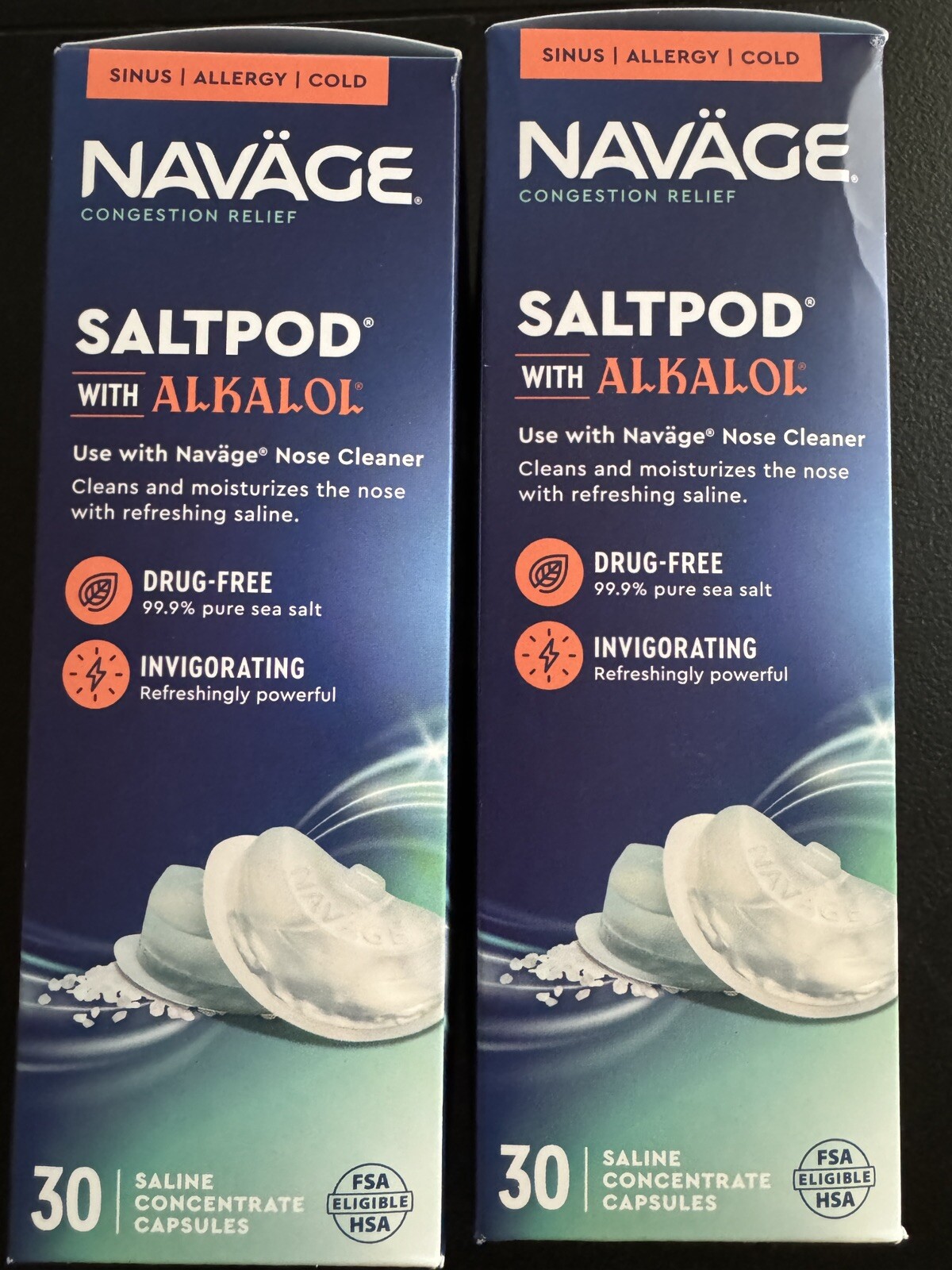 ️ ️Navage Nasal Care Alkalol SaltPod, 30 CT Nasal System 30 pods Exp 1 ...