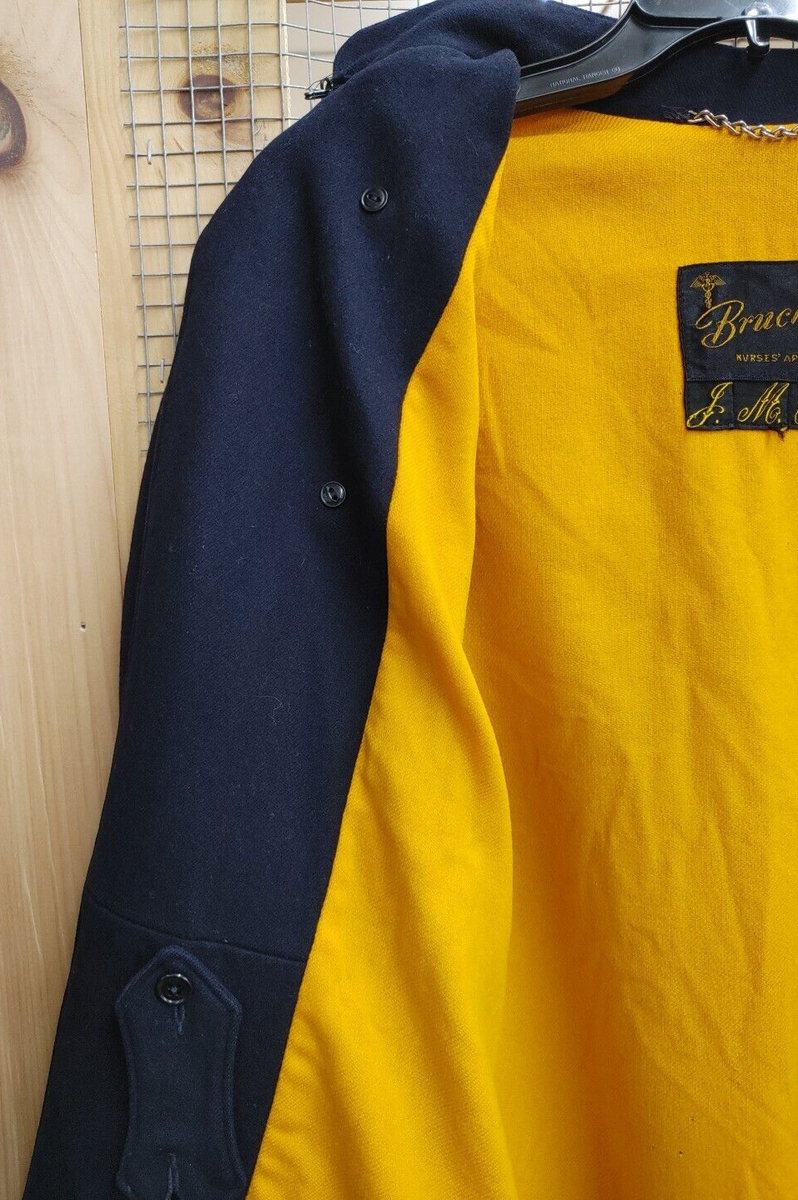 BRUCK'S Navy Blue Wool GSPN Nurses Uniform Cape Vtg 50s-60s