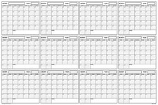24x36 Large Jumbo Oversized Erasable Laminated Blank Annual Yearly Wall Calen...