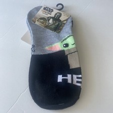 Disney Baby Yoda Star Wars Mandalorian No Show Socks Shoe Size 4-10 NWT