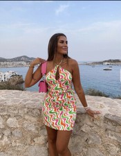 ZARA PRINTED SATIN DRESS SIZE MEDIUM