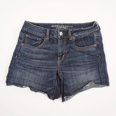 AMERICAN EAGLE OUTFITTERS Damen Jeans Hot Pants Gr. W29 blau five Pocket Pants