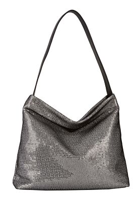 TOM TAILOR Amra Hobo Bag M Schultertasche Tasche Silver schwarz silberfarben
