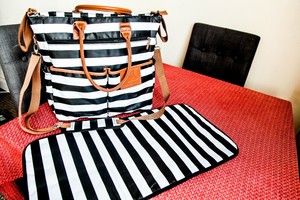 diaper bag with changing mat