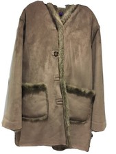 Dennis Basso Reversible Faux Shearling And Fur Coat With Hood
