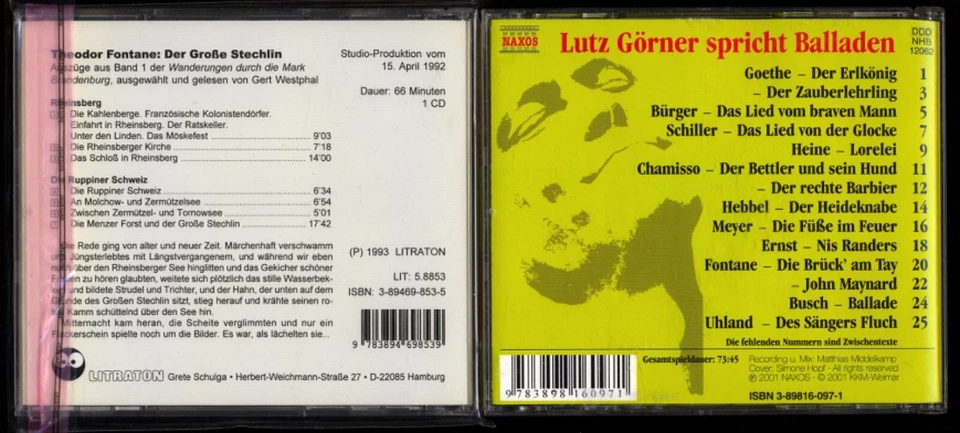 4 Hörbücher★Theodor FONTANE•STECHLIN★BALLADEN★GEDICHTE★LYRIK★Lutz Görner★6 CDs★ - Bild 4 von 4