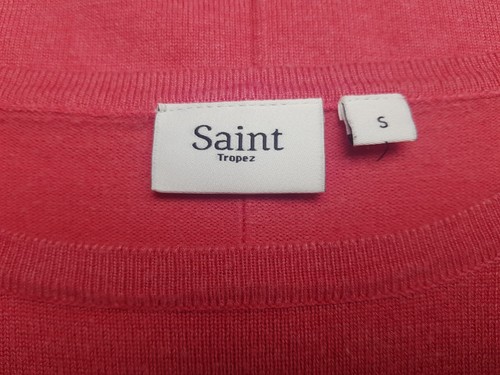Saint Tropez Jumper Size Small Pink 3/4 Sleeve Summer Scoop neck - Picture 3 of 4