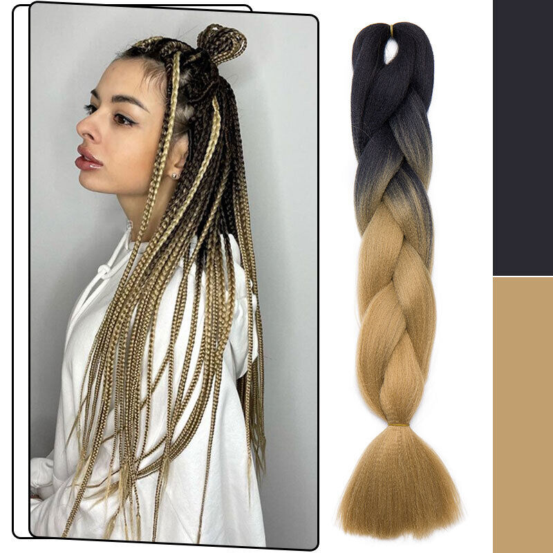 US Ombre Festival Party Synthetic Jumbo Box Braids Hair Extensions Cornrow  Twist