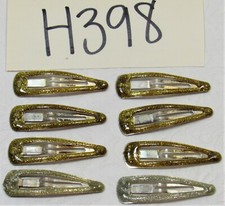 Hair Snap Clips Gold Glitter Vintage