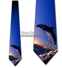 Dolphin Ties Men's Ocean Animal Nature Necktie