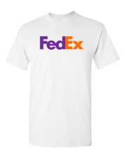 Fed-Ex White and Orange t-shirt - Postal mail Man T-shirt