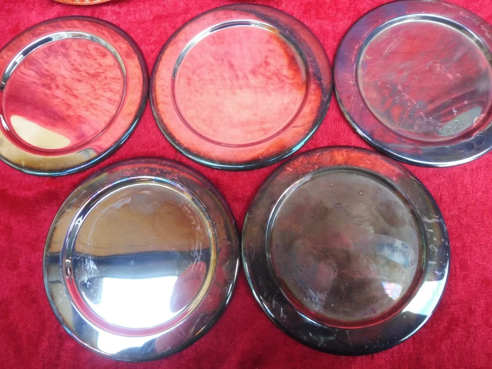 11 Bella, vecchio Sottobicchieri,Metallo Argentato,Sottobicchiere - Immagine 2 di 4