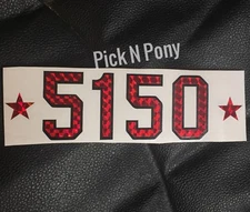 5150 Decal Sticker Stars For Guitar Holographic Prism Black Outline RED