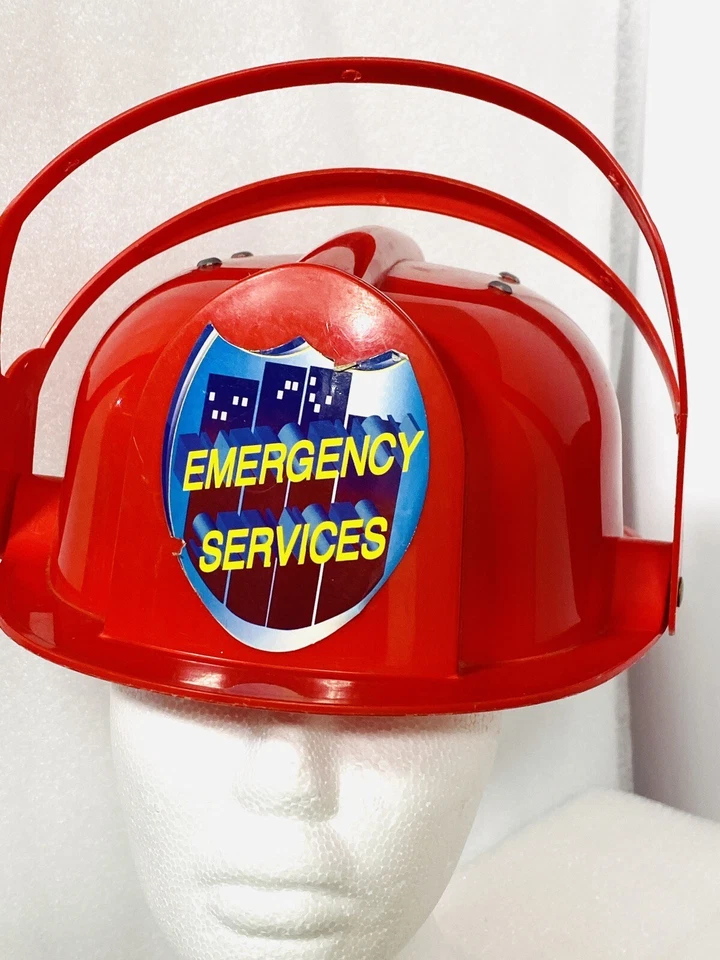 Fireman Helmet Dress Up Costume Halloween FTC Toy Red Hard Plastic - Image 2 of 4