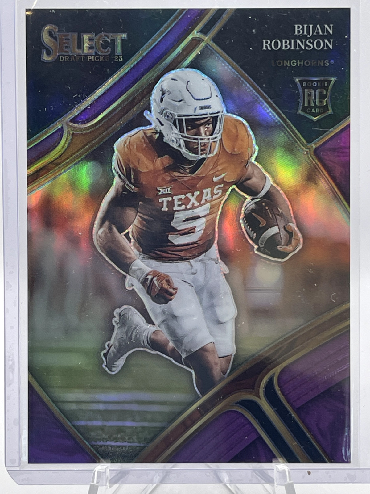 2023 Panini Select Draft Picks Bijan Robinson Purple Prizm Rookie 25/75, #109