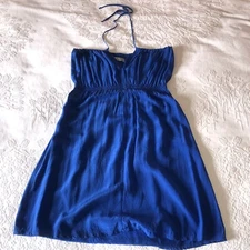 GEREN FORD COBALT BLUE SILK DRESS SIZE UNKNOWN SEE PHOTO MEASUREMENTS!!