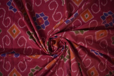 FNC Vintage Saree Indian Pink tessuto a mano misto Ikat seta sari tessuto art...