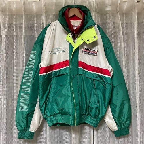 Vintage Honda International Racing Team Jacket Size LL Green White