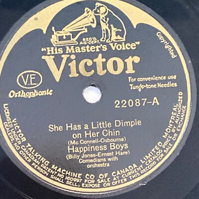 1929 JAZZ The Happiness Boys 78 rpm VICTOR 22087 She Has Dimples