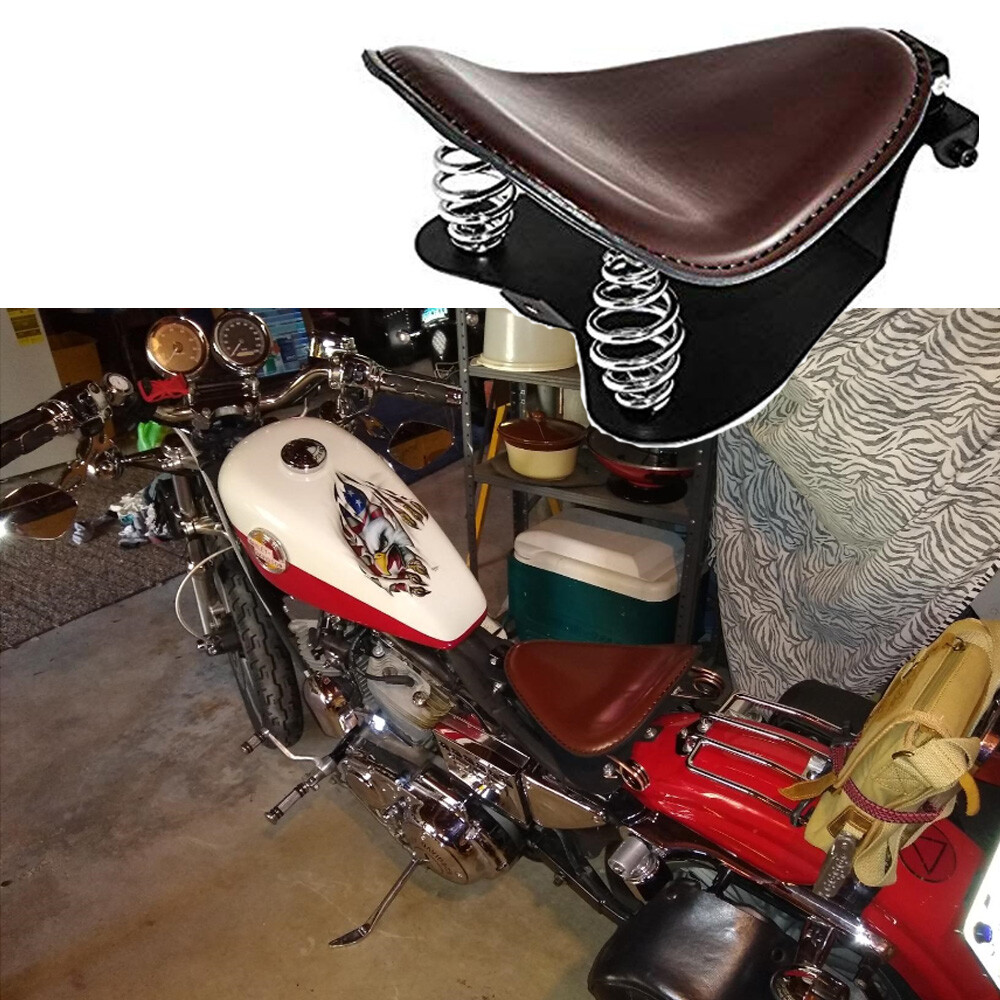 Motorcycle Solo Seat Shock Mount Kit – With 5‑Inch Mini Shock, Bracket & Weld‑On Frame Mount, For Harley Bobber/Chopper Customs