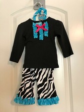 NWT MUD PIE BABY/INFANT TWO PIECE ZEBRA OUTFIT WITH BOOTIES