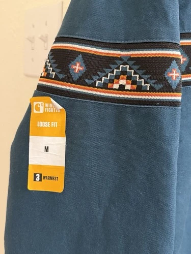 Carhartt Anniversary Yellowtail Montana Active Jac Aztec Medium NWT Teal Blue image 6