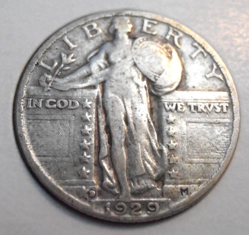 1929 D Liberty Standing Silver Quarter,  Better Grade, (29DEG1)