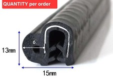 Car DOOR Seal rubber edge Boot trim Bonnet BOAT 13mm x 15mm grips 1mm to 5mm