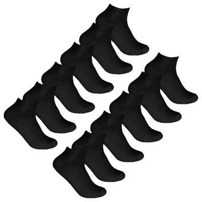 12 Paar Herren Sneaker Socken Cotton Rich schwarz 6-11
