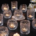 Clear Votive Candle Holders Set of 24- Round Glass Candle Holders Bulk for Te...