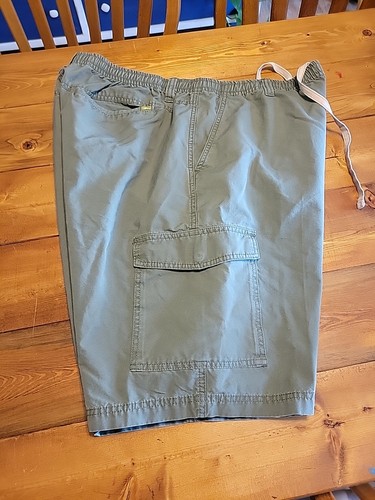 Tommy Bahama Cargo Shorts Mens XLT Army Green Elastic Waist Drawstring Cotton - Picture 2 of 11