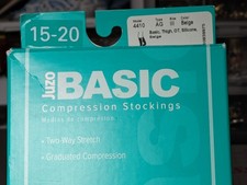 Juzo Basic Sz 3 15-20 mmHg Compression Stockings Thigh Type AG Beige Model 4410