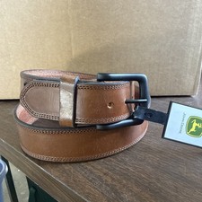 NWT Mens John Deere Brown Leather Belt, Size 34