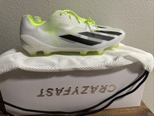 adidas X CRAZYFAST FG Soccer Cleats GY7377 White/Black/Lemon Men Sz 7 Wmns 8