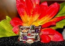 5 ROW 925 STERLING SILVER CONFETTI RING