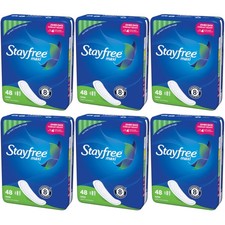 6 Pack Stayfree Maxi Pads for Women Super - Dry, Cool, and Comfortable, 48 Each
